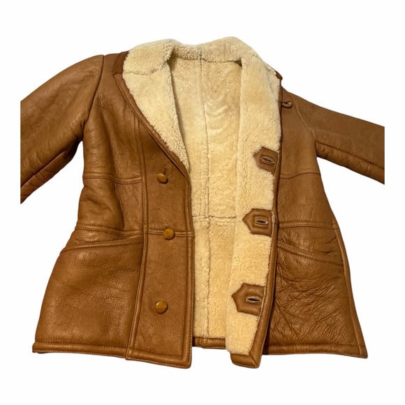 100% Genuine Lambskin Shearling Vintage Bomber Jacket - Picture 2 of 9